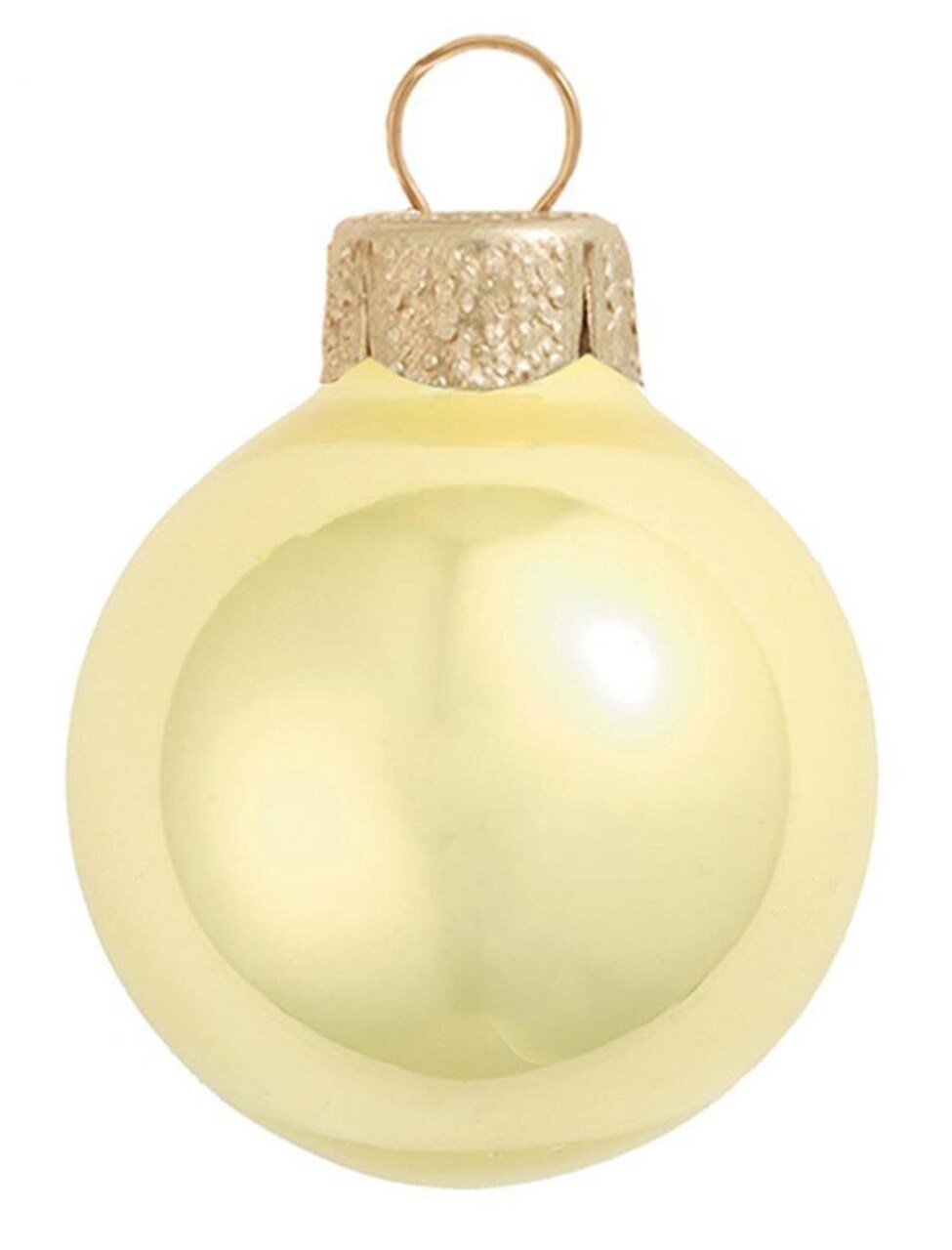 Whitehurst Mini Pearl Finish Glass Christmas Ball Ornaments - 1.5" (40mm) - Soft Yellow - 40ct
